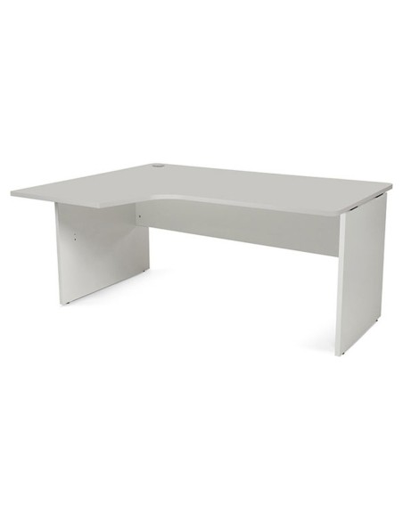 MESA ROCADA WORK 160X120 CM IZQUIERDA AB02 ALUM/GRIS 2053AB02