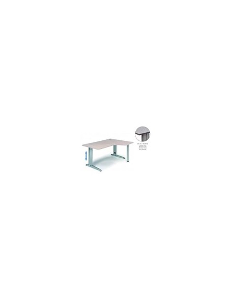 MESA ROCADA SERIE METAL 160X120 CM DERECHA ACABADO AC02 GRIS 2051AC02