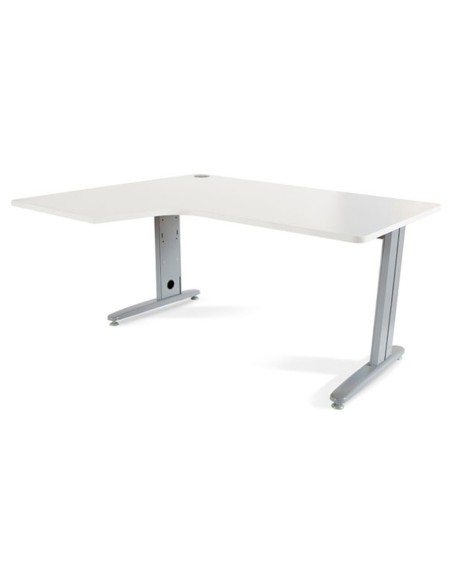 MESA ROCADA METAL 160X120 CM IZQUIERDA ACABADO AC04 BLANCO 2053AC04