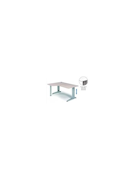 MESA ROCADA METAL 160X120 CM IZQUIERDA ACABADO AC04 BLANCO 2053AC04