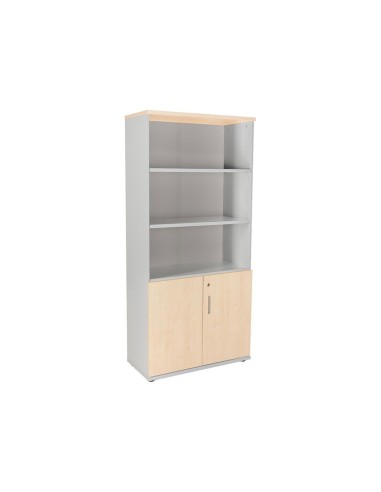 ARMARIO ROCADA C/3 ESTANTES 2 PUERTAS 195X90X45CM GRIS/HAYA