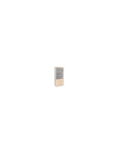 ARMARIO ROCADA C/3 ESTANTES 2 PUERTAS 195X90X45CM GRIS/HAYA