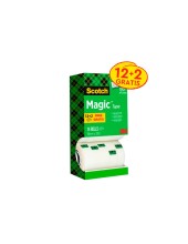 CINTA ADH.SCOTCH MAGIC 19MM X 33 MT PACK 14 ROLLOS DISPENSADOR CARTON