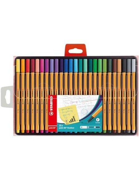 ROTULADOR STABILO PUNTA FIBRA POINT 88 ESTUCHE 25 COL.SURT.8825-1