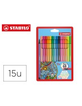 ROTULADOR STABILO ACUARELABLE PEN 68. 10 COLORES STD+5 NEON 6815-2