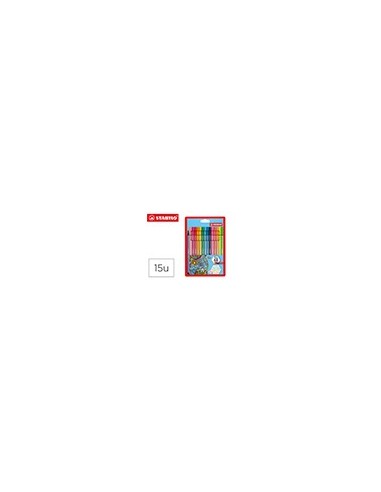 ROTULADOR STABILO ACUARELABLE PEN 68. 10 COLORES STD+5 NEON 6815-2