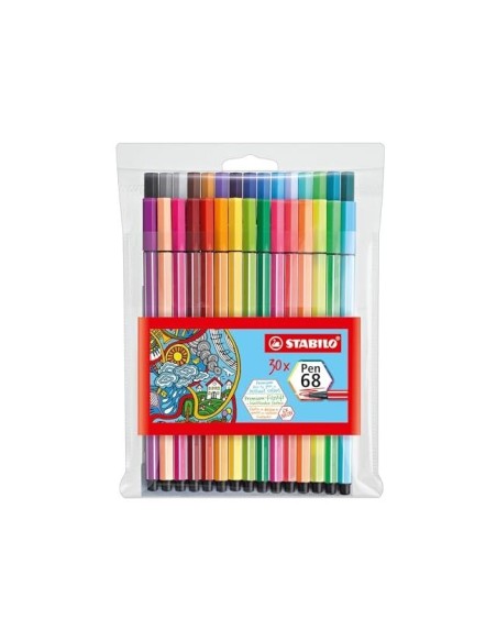 ROTULADOR STABILO ACUARELABLE PEN 68. 24 COLORES STD+6 NEON 6830-1
