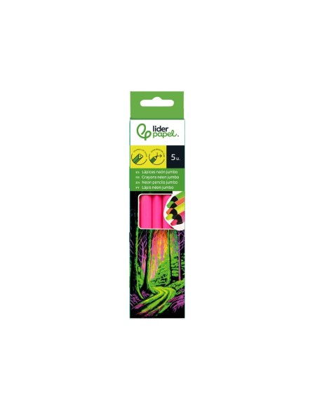 LAPICES DE COLORES LIDERPAPEL JUMBO NEON ROSA