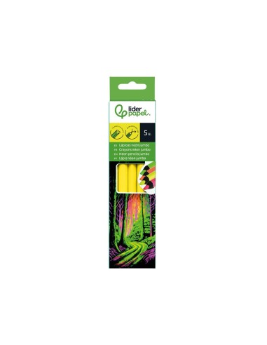LAPICES DE COLORES LIDERPAPEL JUMBO NEON AMARILLO