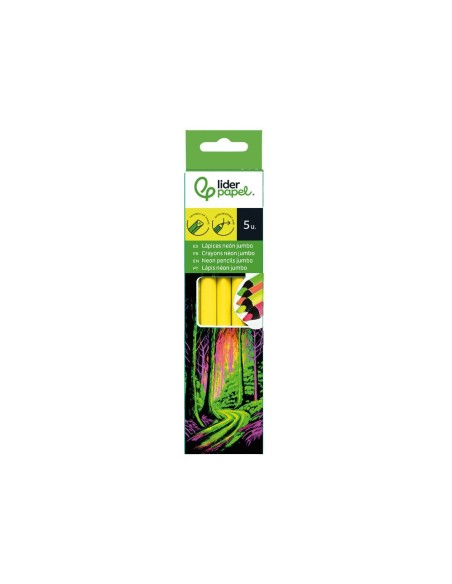 LAPICES DE COLORES LIDERPAPEL JUMBO NEON AMARILLO