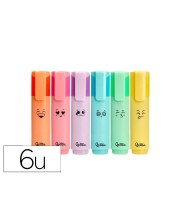 ROTULADOR  FLUOR.PASTEL BISELADA  6 UD.SURT.