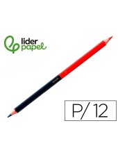 LAPICES BICOLOR LIDERPAPEL ROJO-AZUL