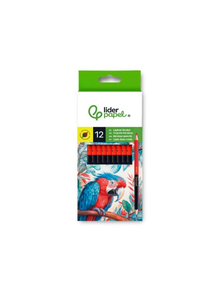 LAPICES BICOLOR LIDERPAPEL ROJO-AZUL