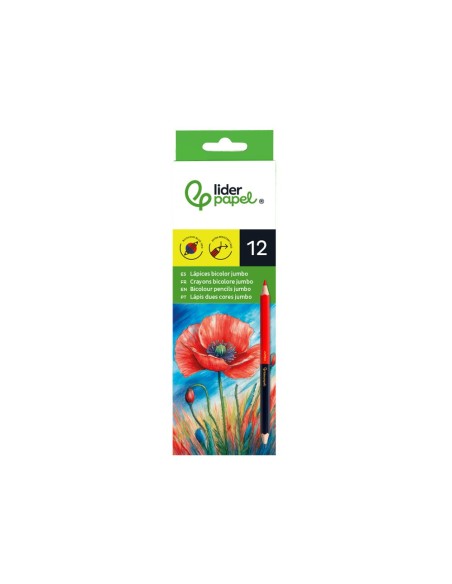LAPICES DE COLORES LIDERPAPEL BICOLOR JUMBO