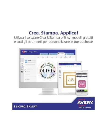 ETIQUETA ADH. AVERY L6009-20 45,7 X 21,2MM POLIESTER PLATA 960UD.