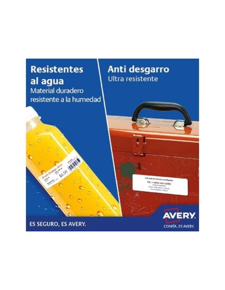 ETIQUETA ADH. AVERY 63,5X33,9MM POLIESTER BL. 480UD.