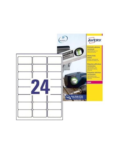 ETIQUETA ADH. AVERY 63,5X33,9MM POLIESTER BL. 480UD.