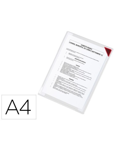 FUNDA TARIFOLD ADHESIVA REMOV.A4 ESQUINA MAGNETICA 10 H.PACK 5 U.