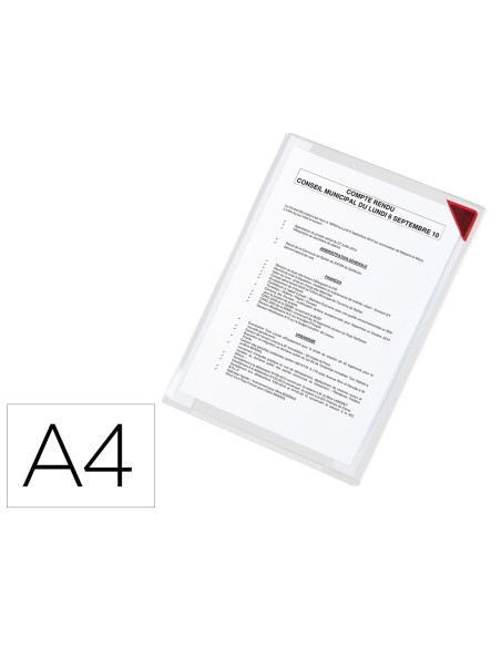 FUNDA TARIFOLD ADHESIVA REMOV.A4 ESQUINA MAGNETICA 10 H.PACK 5 U.
