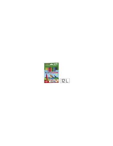 LAPICES CERA PLASTIALPINO CAJA DE 12 COLORES PA000012