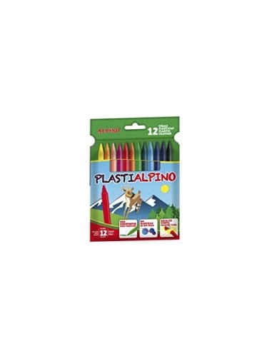LAPICES CERA PLASTIALPINO CAJA DE 12 COLORES PA000012