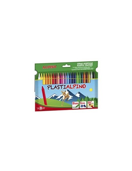 LAPICES CERA PLASTIALPINO CAJA DE 24 COLORES PA000024