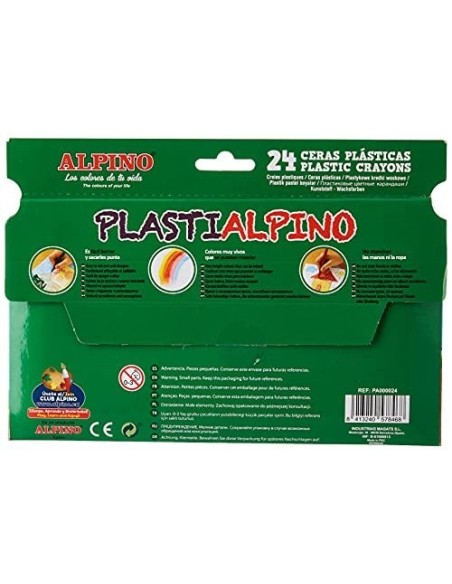 LAPICES CERA PLASTIALPINO CAJA DE 24 COLORES PA000024