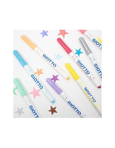 ROTULADOR GIOTTO TURBO GLITTER PURPURINA CAJA DE 8 UNIDADES