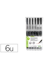 PINCELES  RECARGABLES ACUARELABLES SET 6 UD.GROSOR PUNTAS SURTIDAS