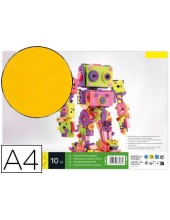 GOMA EVA LIDERPAPEL A4 60G/M2 ESPESOR 1,5MM AM.PAQUETE 10 HOJAS GE74
