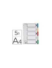 SEPARADOR ESSELTE PLASTICO JUEGO 5 SEPARADORES A4 5 COL.MULTITALADRO 2