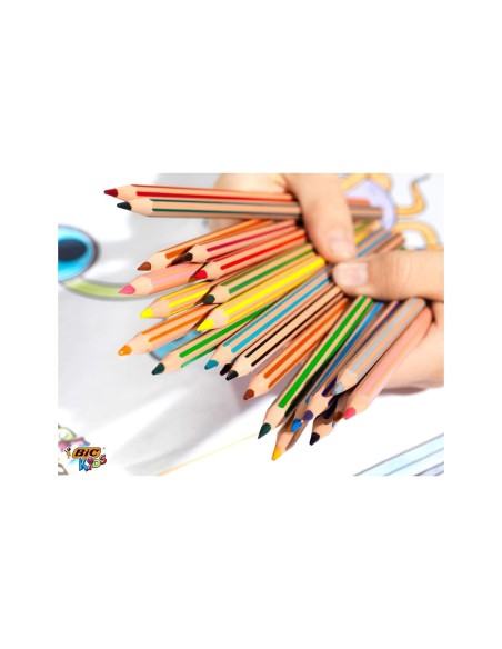 LAPICES COLORES BIC EVOLUTION STRIPES C.24 SURT.