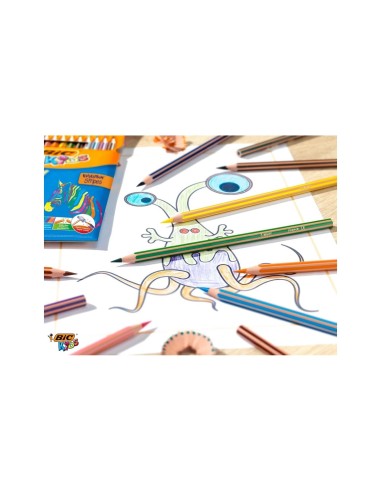 LAPICES COLORES BIC EVOLUTION STRIPES C.24 SURT.