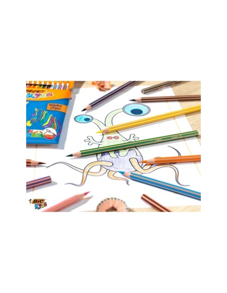 LAPICES COLORES BIC EVOLUTION STRIPES C.24 SURT.