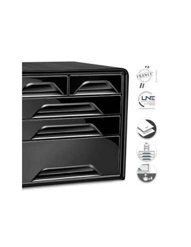 FICHERO CAJONES SOBREMESA CEP 5 CAJONES MIXTOS NG/NG 360X288X270MM