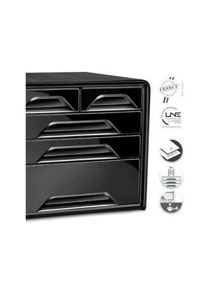 FICHERO CAJONES SOBREMESA CEP 5 CAJONES MIXTOS NG/NG 360X288X270MM
