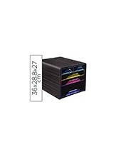 FICHERO CAJONES SOBREMESA CEP 5 CAJONES MIXTOS NG/MULTI 360X288X270MM 2