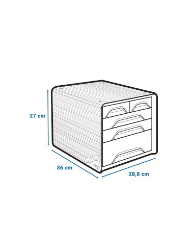 FICHERO CAJONES SOBREMESA CEP 5 CAJONES MIXTOS NG/MULTI 360X288X270MM