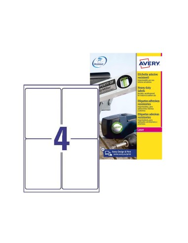 ETIQUETA ADH. AVERY L4774-8 99,1X139MM POLIESTER BL. 32UD.