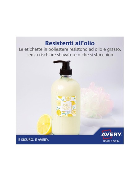 ETIQUETA ADH. AVERY L4774-8 99,1X139MM POLIESTER BL. 32UD.