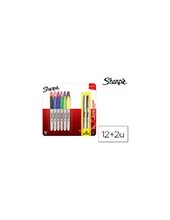 ROTULADORES SHARPIE PERM.PUNTA FINA BLISTER 12 UD.SURT.+ 2 UD.COLOR 2