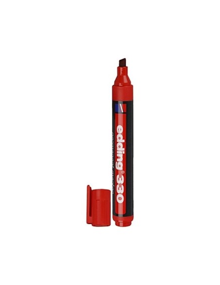 ROTULADOR EDDING MARCADOR PERM 330 ROJO PUNTA BISELADA 1-5MM RECARG