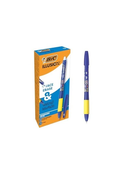 BOLIGRAFO BIC GELOCITY ILLUSION BORRABLE AZUL PUNTA DE 0,7 MM