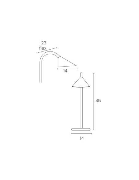LAMPARA UNILUX SOL LED 4W FLEXIBLE ABS METAL AZ. BASE 14 CM DIAMETRO