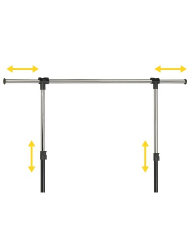 PERCHERO UNILUX EXTENSIBLE 4 RUEDAS AJ.ALTURA NG./CROMADO 80/150 X