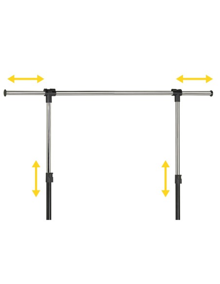 PERCHERO UNILUX EXTENSIBLE 4 RUEDAS AJ.ALTURA NG./CROMADO 80/150 X