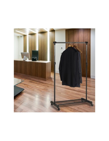PERCHERO UNILUX EXTENSIBLE 4 RUEDAS AJ.ALTURA NG./CROMADO 80/150 X
