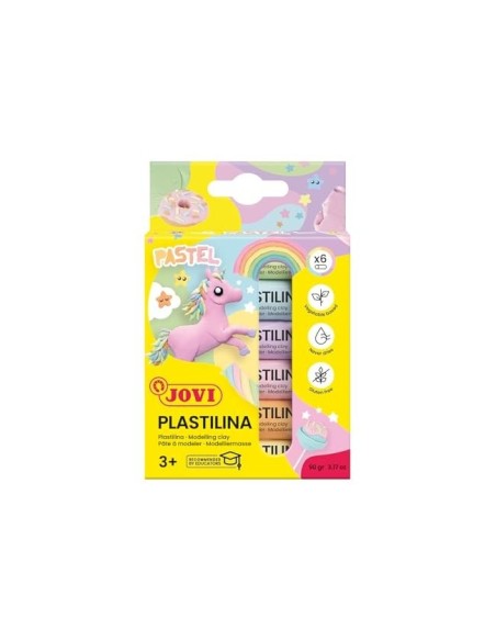 PLASTILINA JOVI 90 ESTUCHE 6 UD.PASTEL SURT.15 G