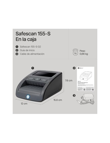 DETECTOR BILLETES FALSOS SAFESCAN 155-S 7 PTOS. VERIF. ACT.POR USB