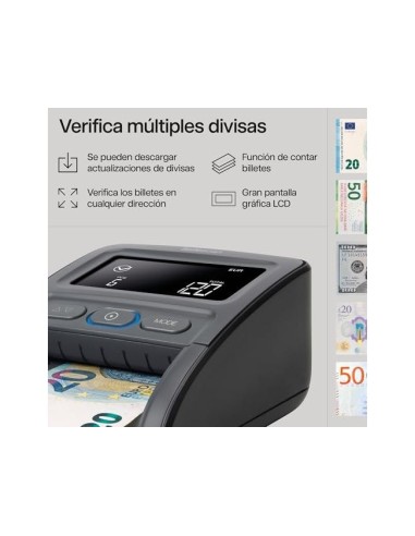 DETECTOR BILLETES FALSOS SAFESCAN 155-S 7 PTOS. VERIF. ACT.POR USB